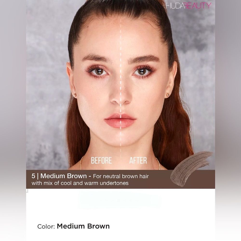 Huda Beauty #bombbrows Full ‘n Fluffy Fiber Gel in “Medium Brown” - Picture 4 of 6